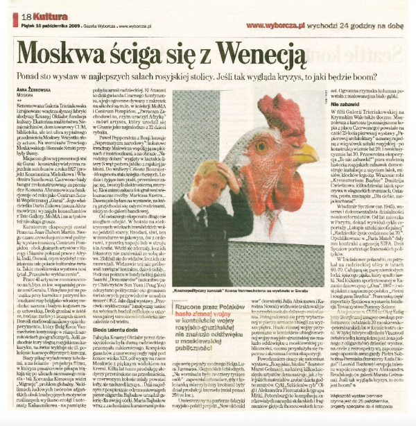 Wyborcza, Biennial of Moscow, 2009